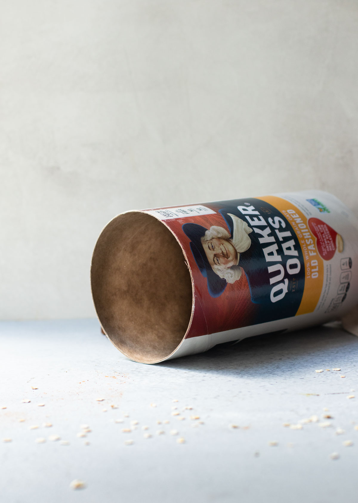 empty canister of oats