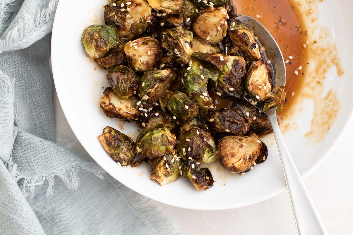 Air Fryer Brussels Sprouts with Honey Miso