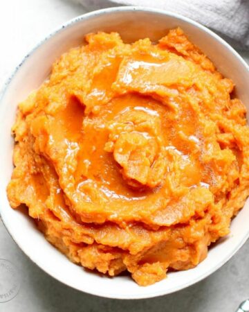 Bowl of Brown Butter Mashed Sweet Potatoes